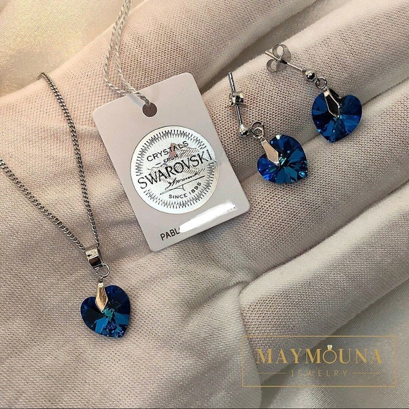 Swarovski Jewelry - ❌SOLD❌ SWAROVSKI® Royal Blue Heart Crystals Set